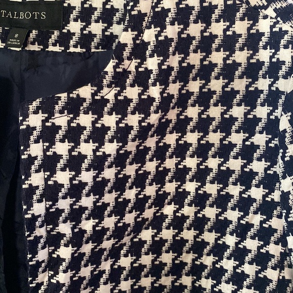 Talbots houndstooth cotton weave jacket blazer - Picture 2 of 7